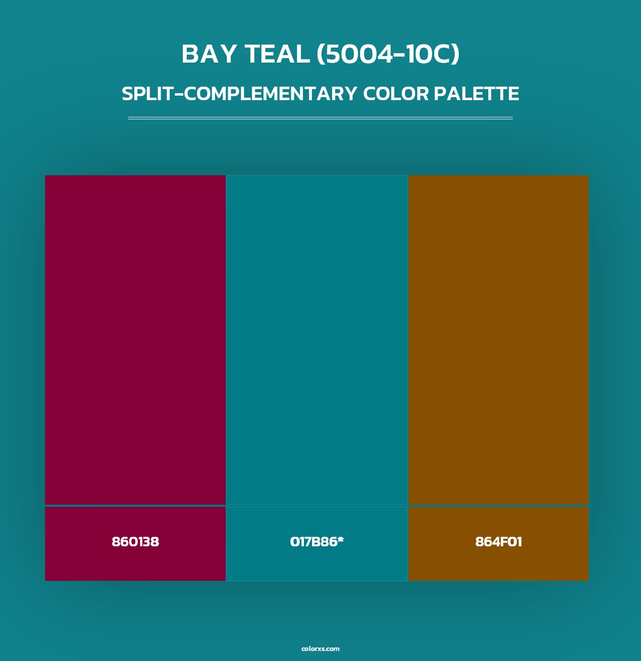 Bay Teal (5004-10C) - Split-Complementary Color Palette