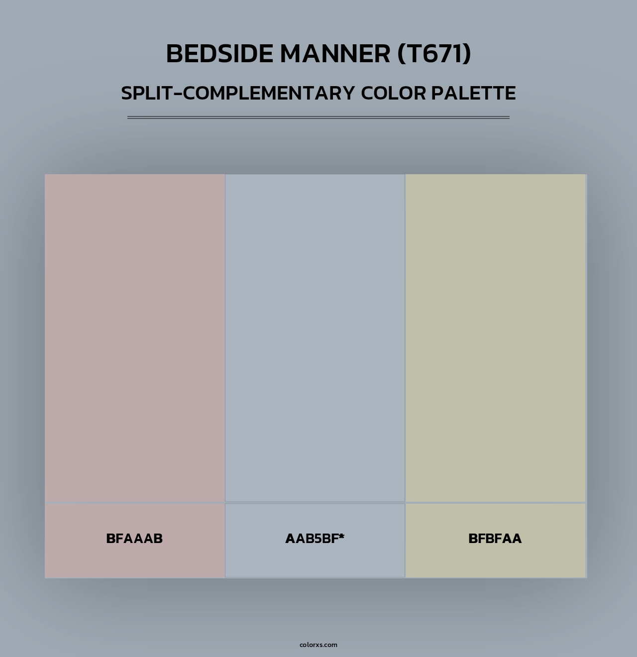 Bedside Manner (T671) - Split-Complementary Color Palette