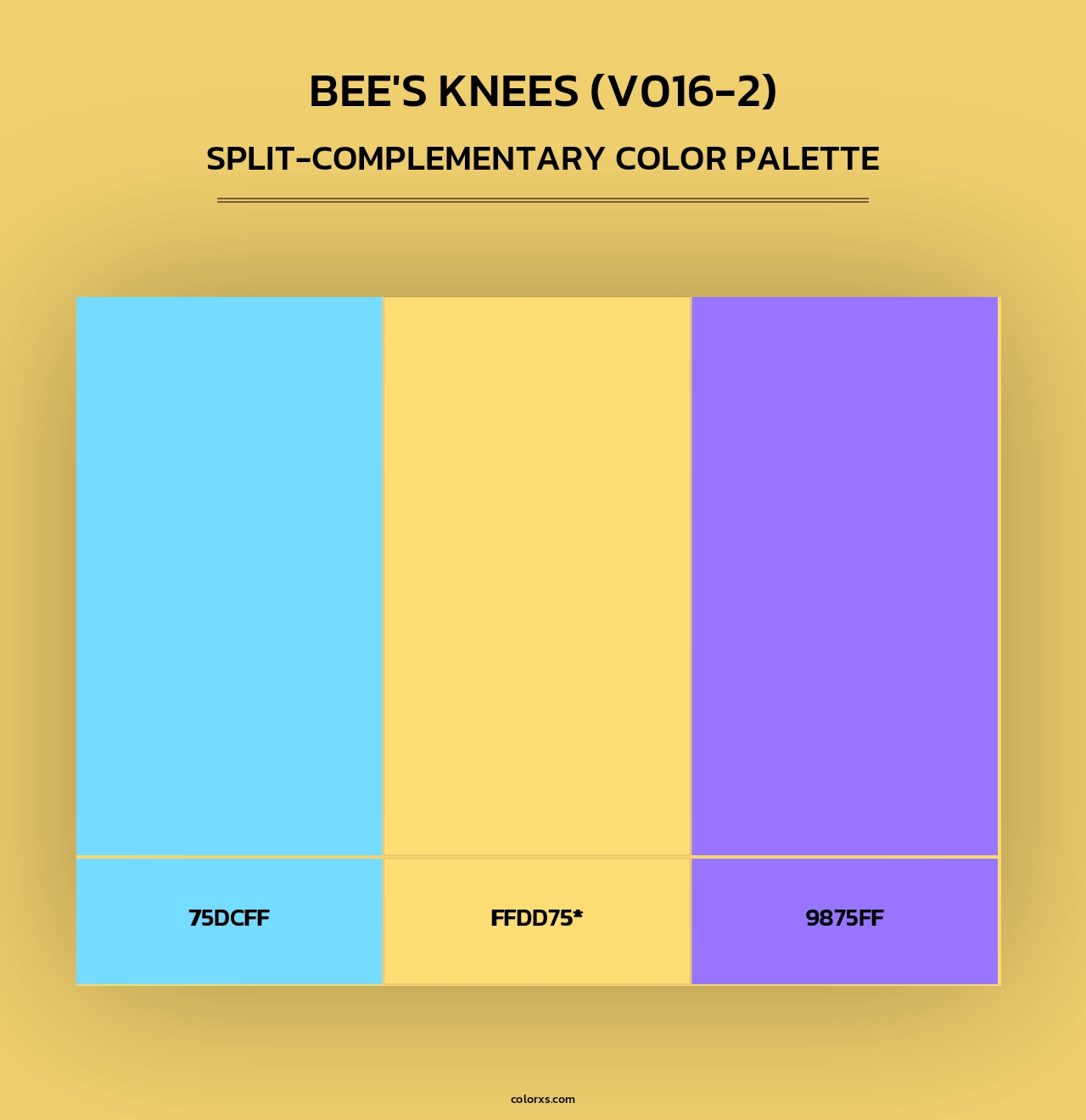 Bee's Knees (V016-2) - Split-Complementary Color Palette