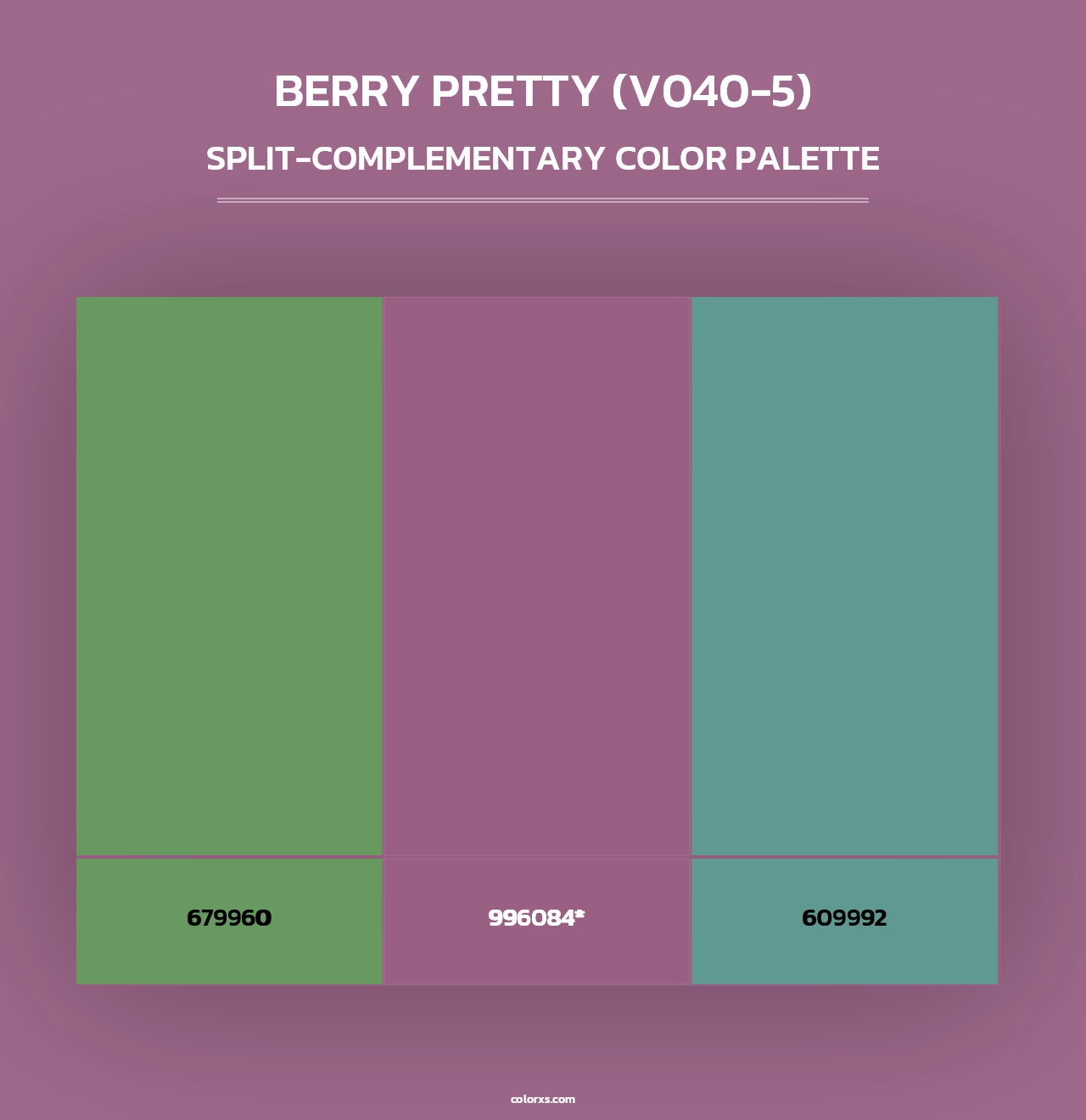 Berry Pretty (V040-5) - Split-Complementary Color Palette