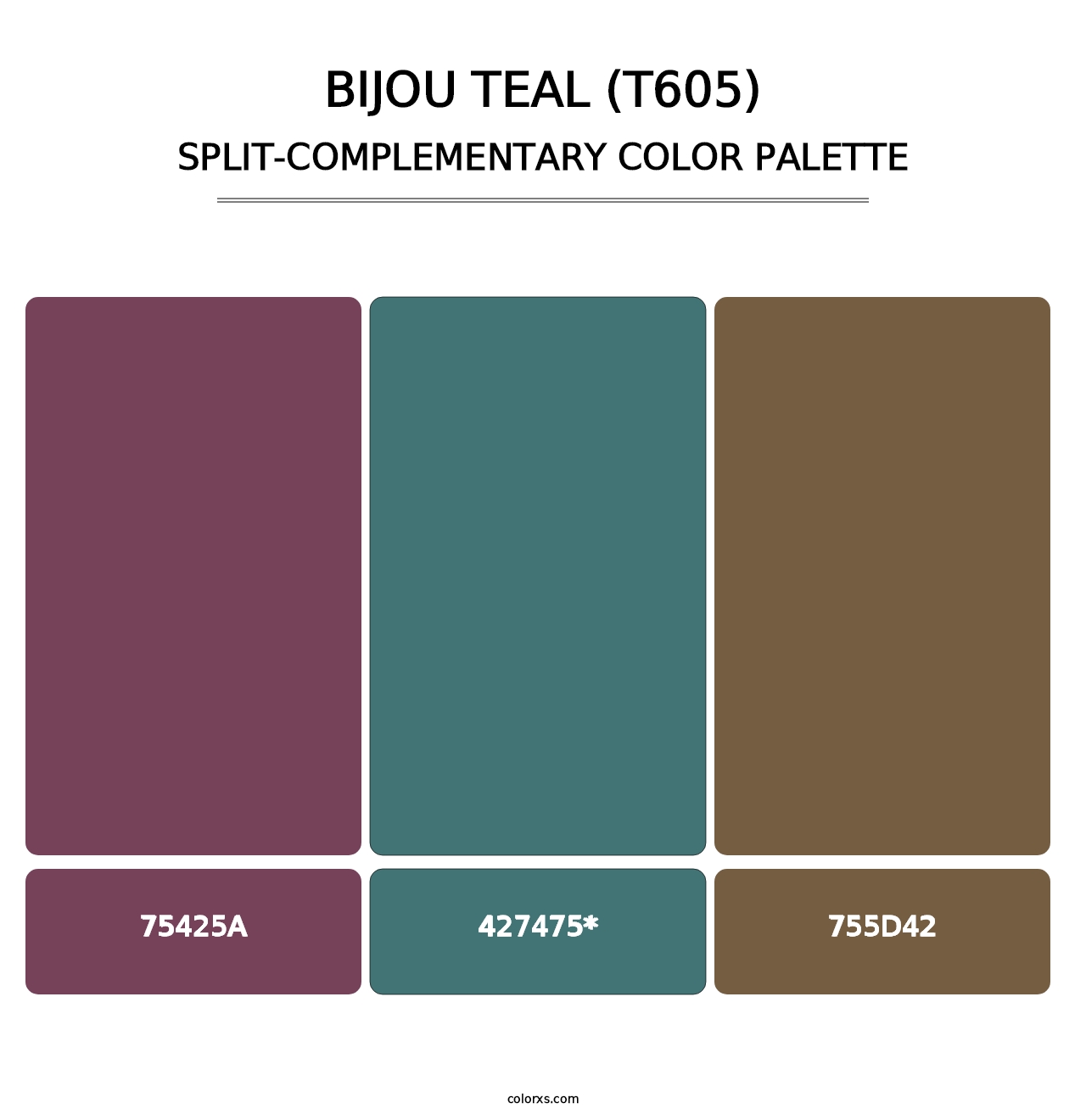 Bijou Teal (T605) - Split-Complementary Color Palette