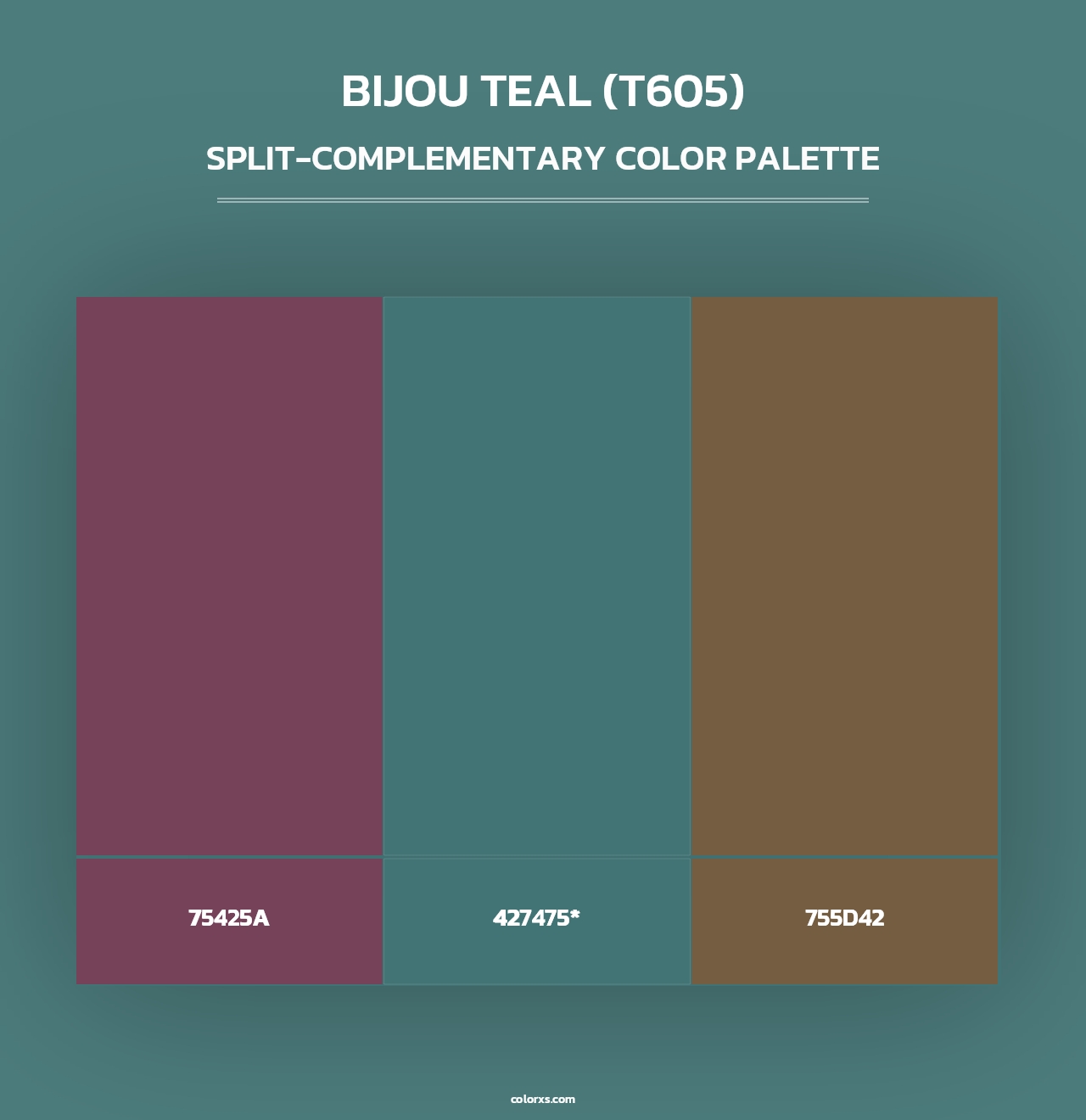 Bijou Teal (T605) - Split-Complementary Color Palette