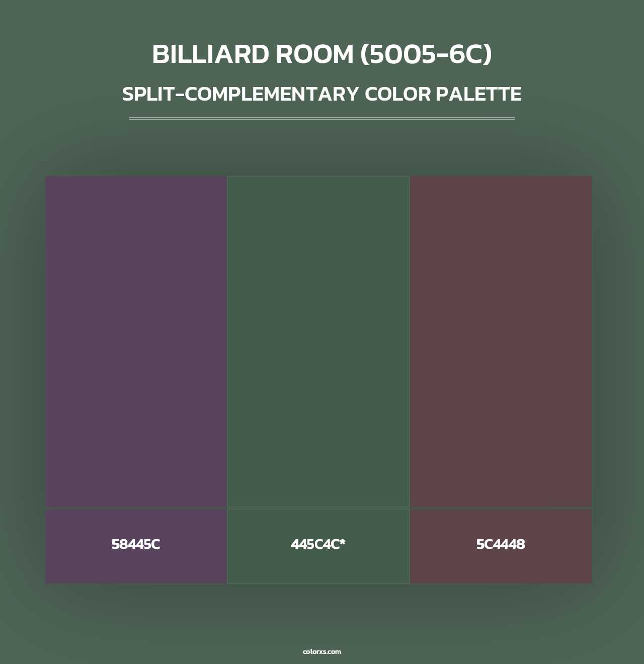 Billiard Room (5005-6C) - Split-Complementary Color Palette
