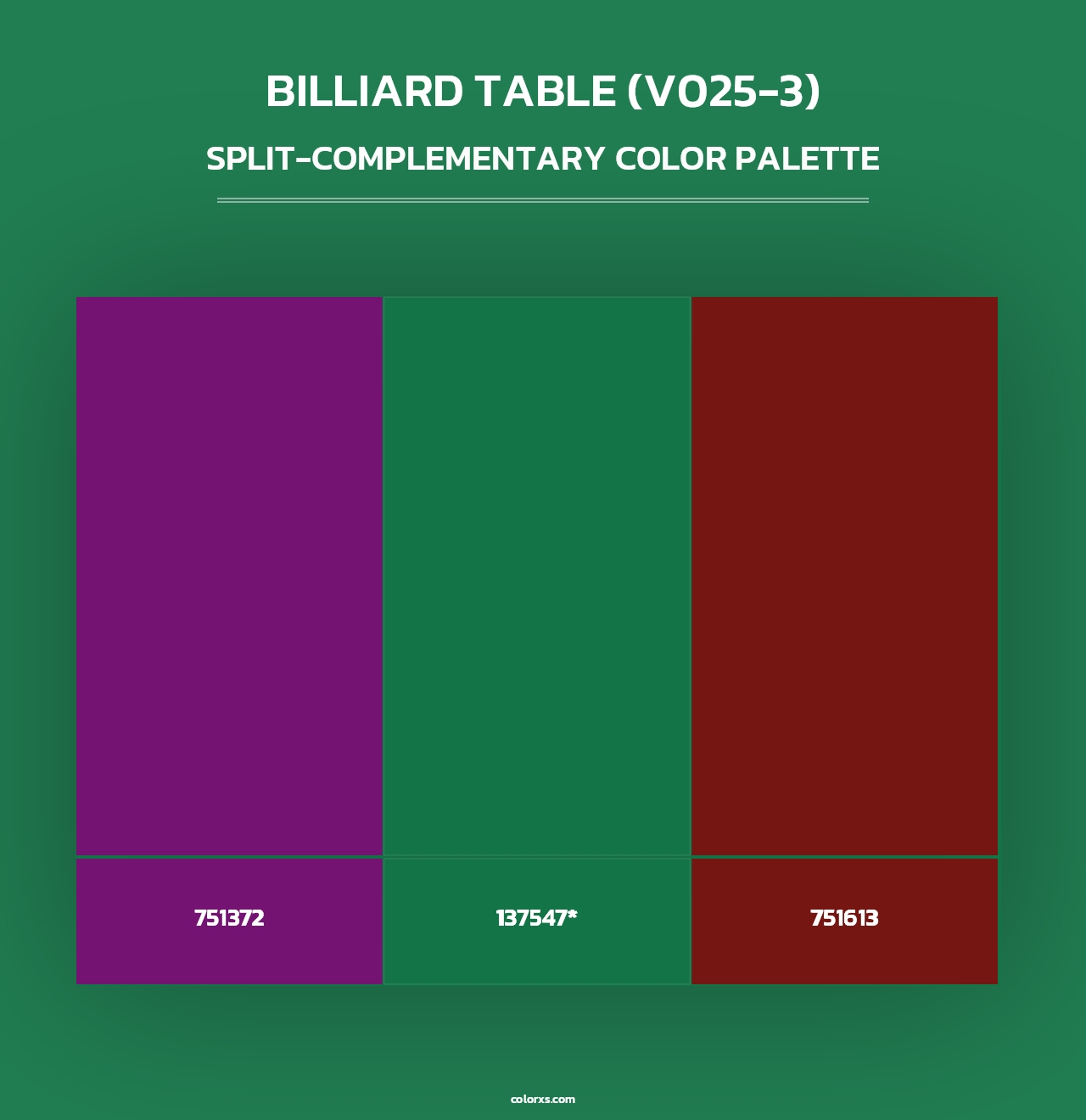 Billiard Table (V025-3) - Split-Complementary Color Palette