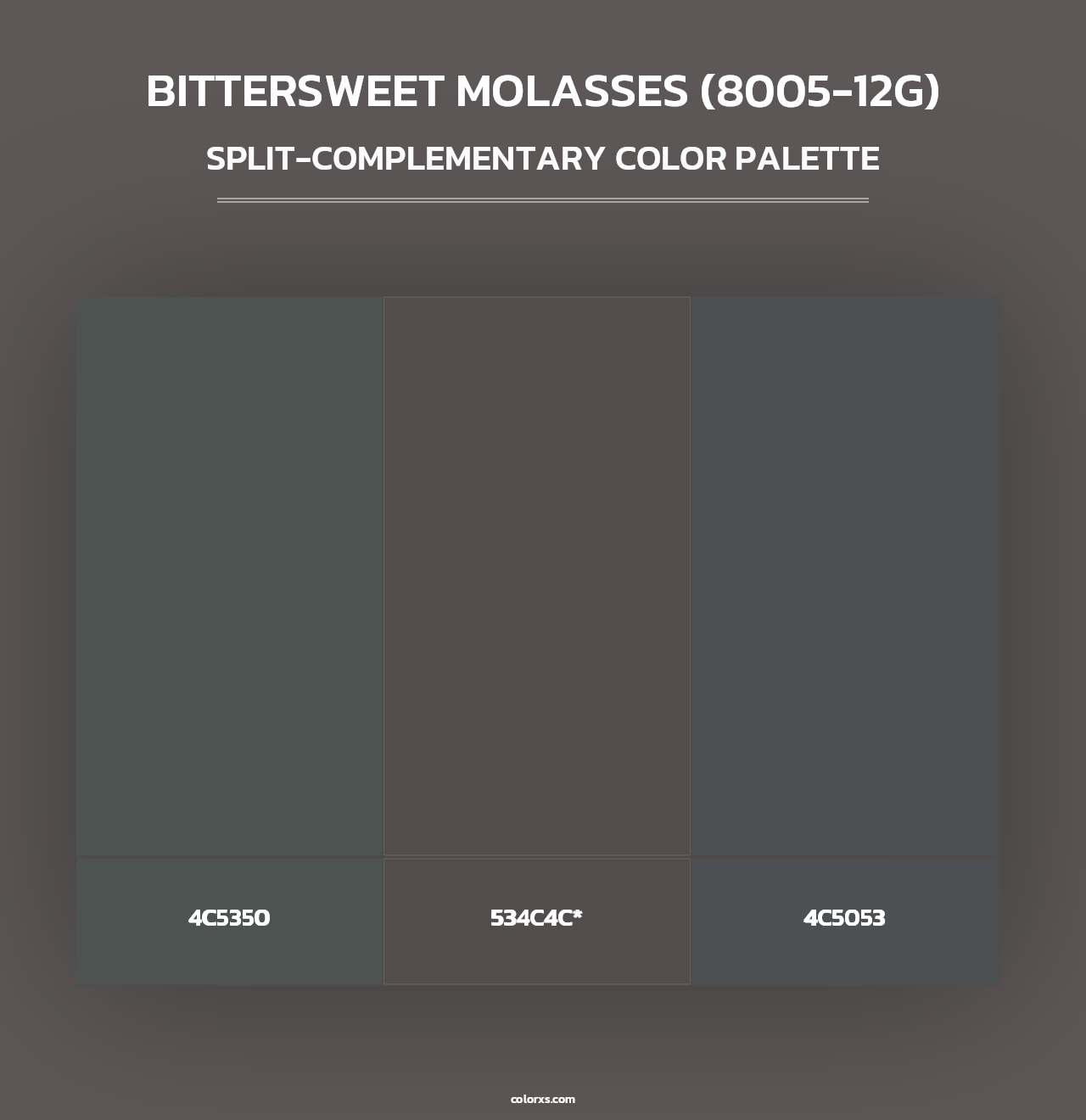 Bittersweet Molasses (8005-12G) - Split-Complementary Color Palette