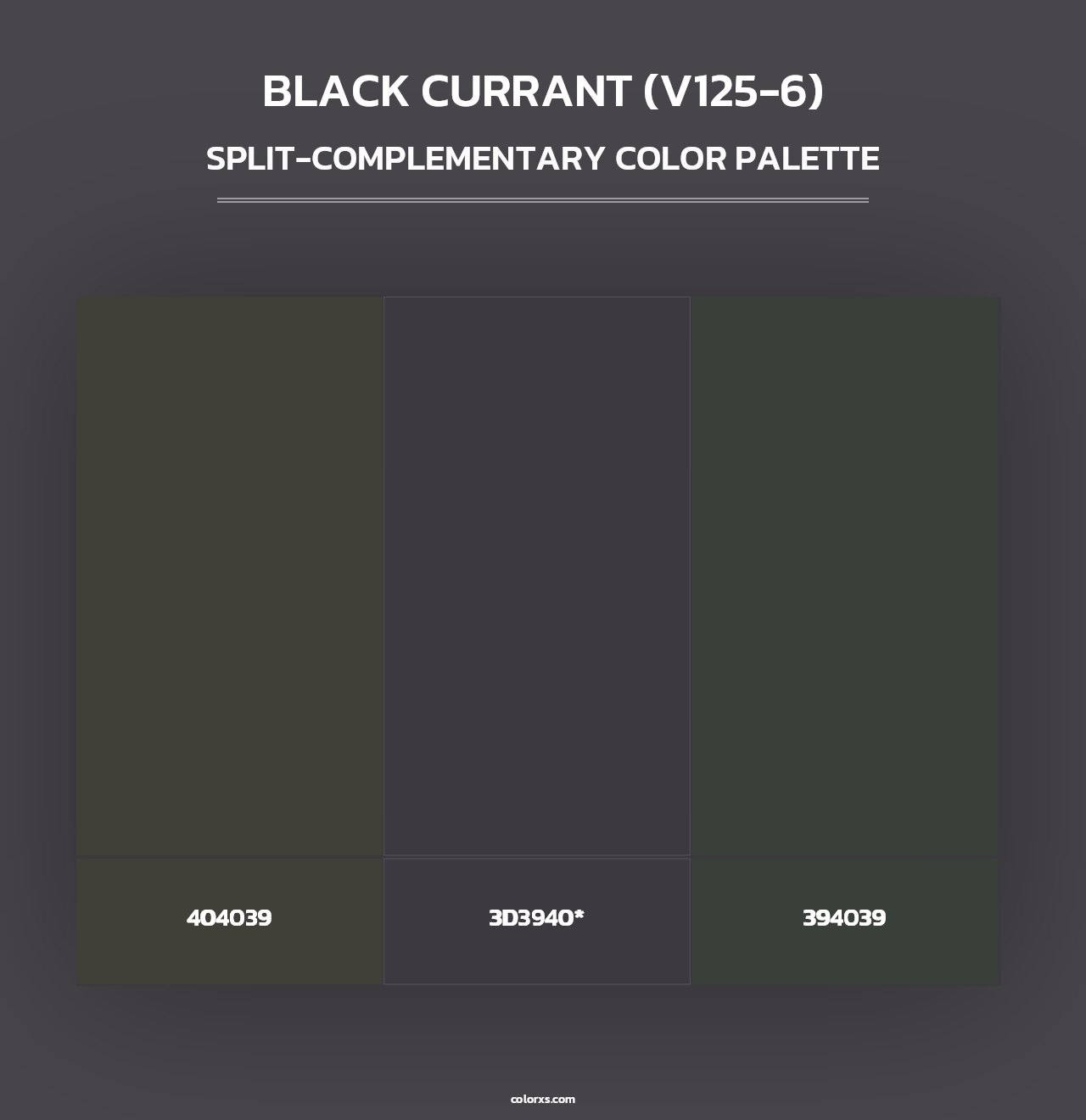 Black Currant (V125-6) - Split-Complementary Color Palette