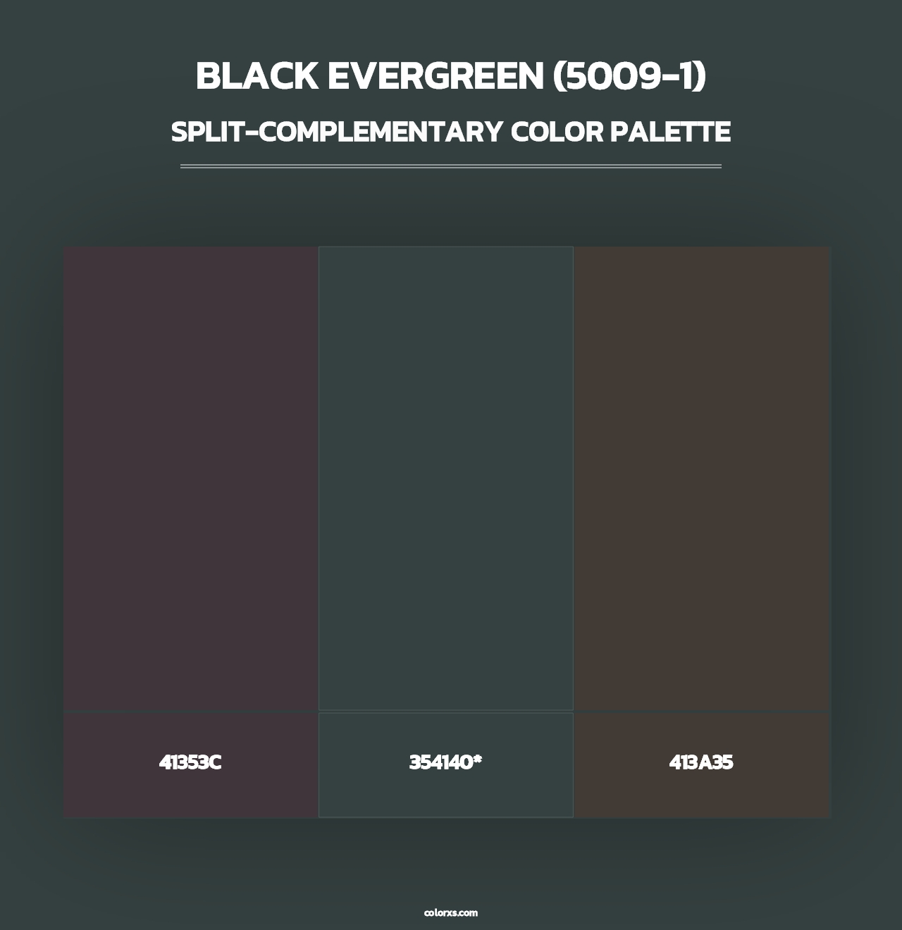 Black Evergreen (5009-1) - Split-Complementary Color Palette