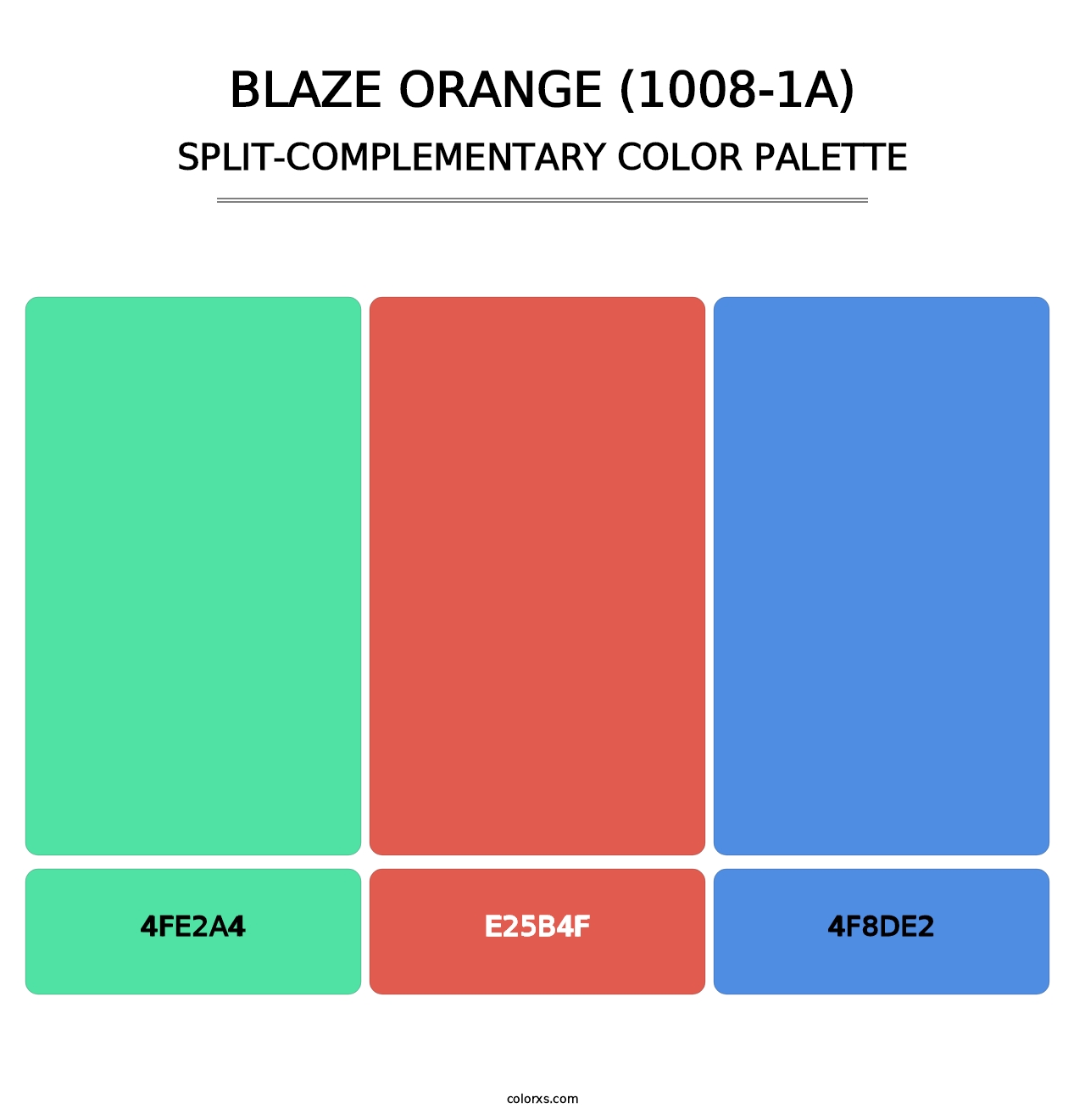 Blaze Orange (1008-1A) - Split-Complementary Color Palette