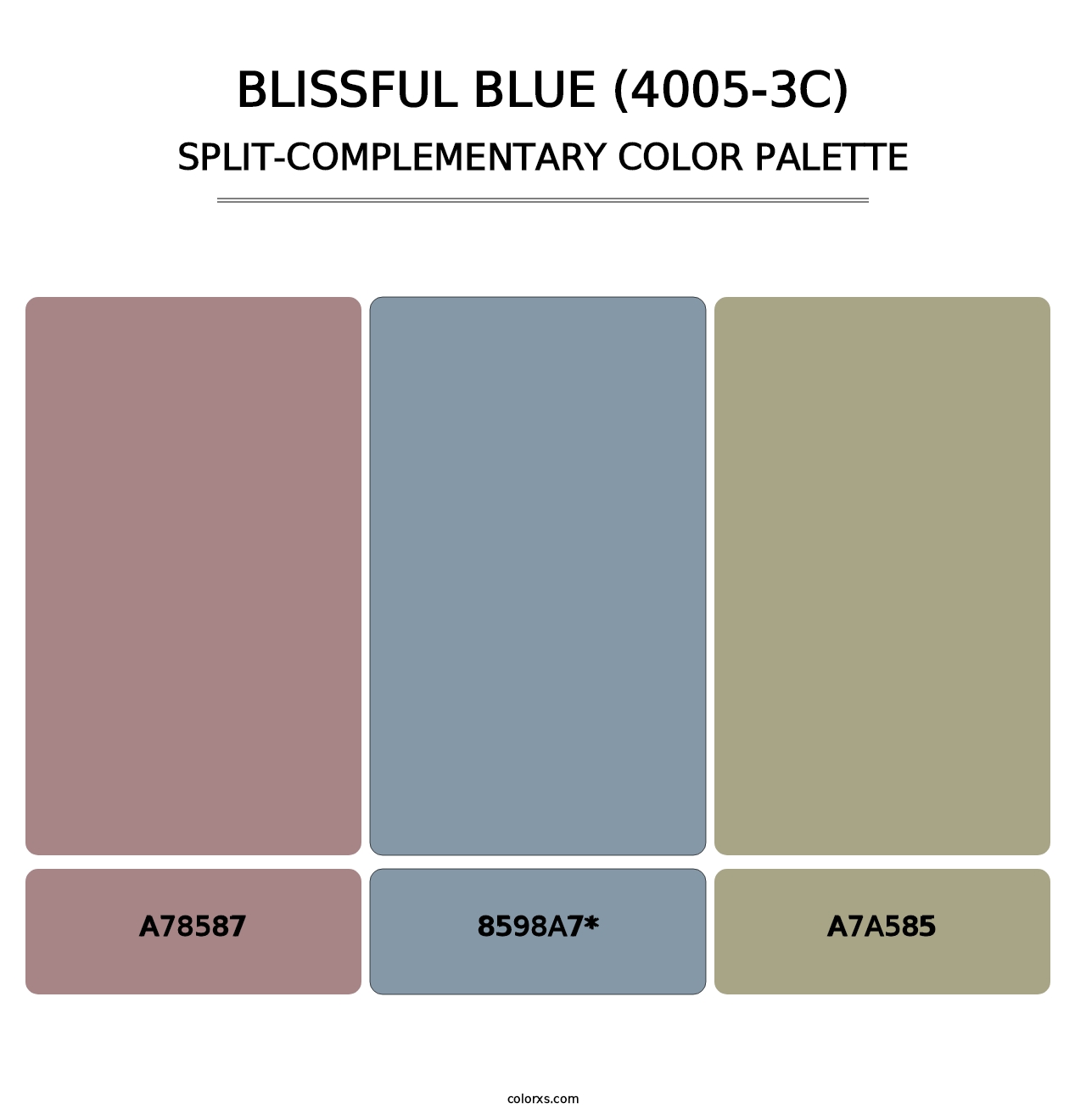 Blissful Blue (4005-3C) - Split-Complementary Color Palette