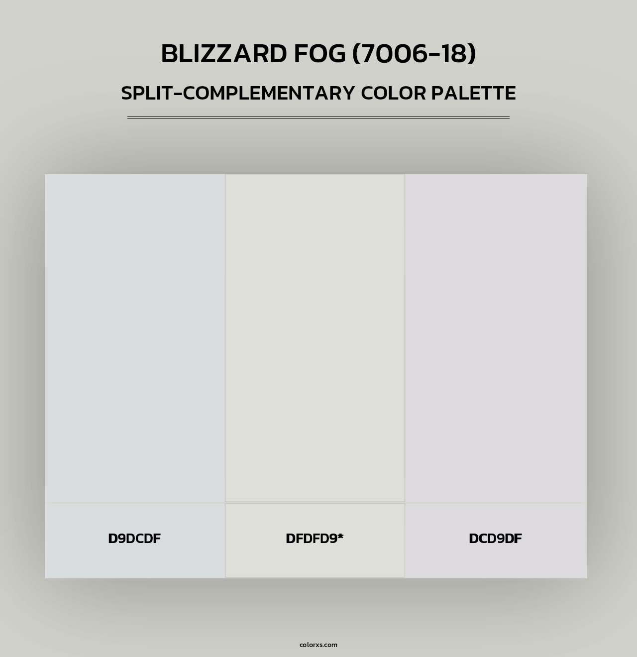 Blizzard Fog (7006-18) - Split-Complementary Color Palette