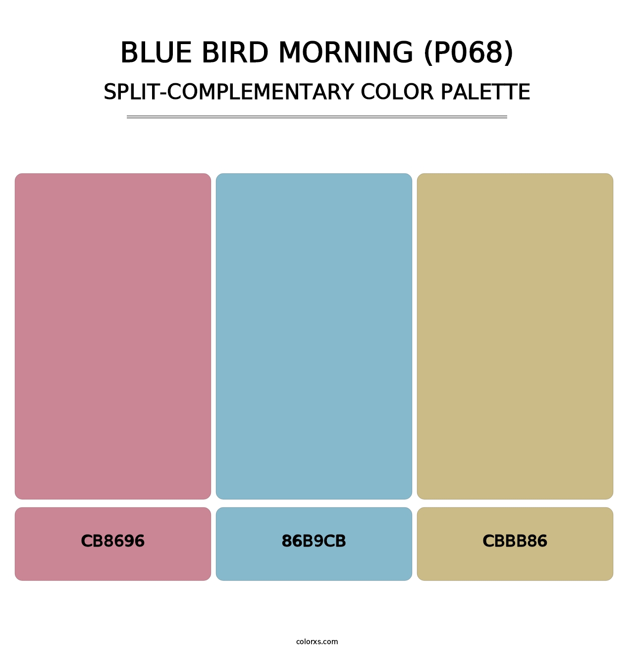 Blue Bird Morning (P068) - Split-Complementary Color Palette