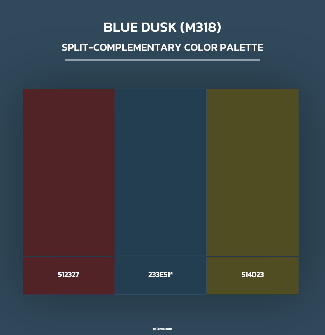 Blue Dusk (M318) - Split-Complementary Color Palette