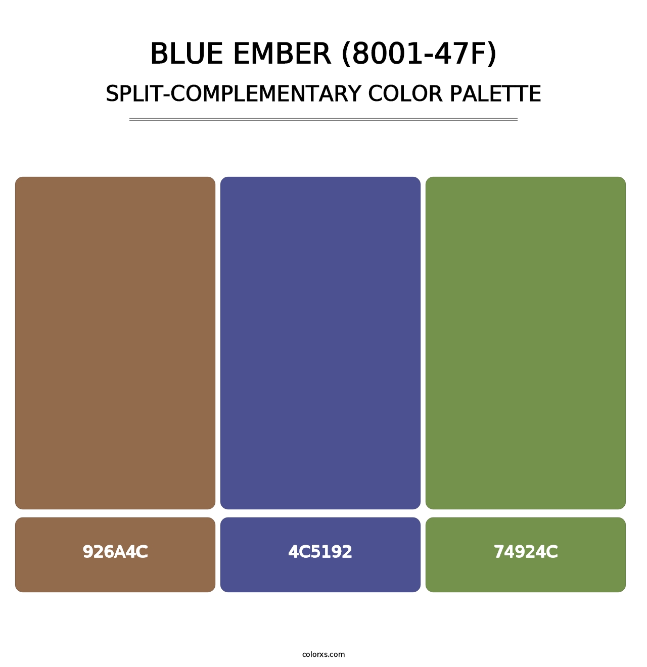 Blue Ember (8001-47F) - Split-Complementary Color Palette