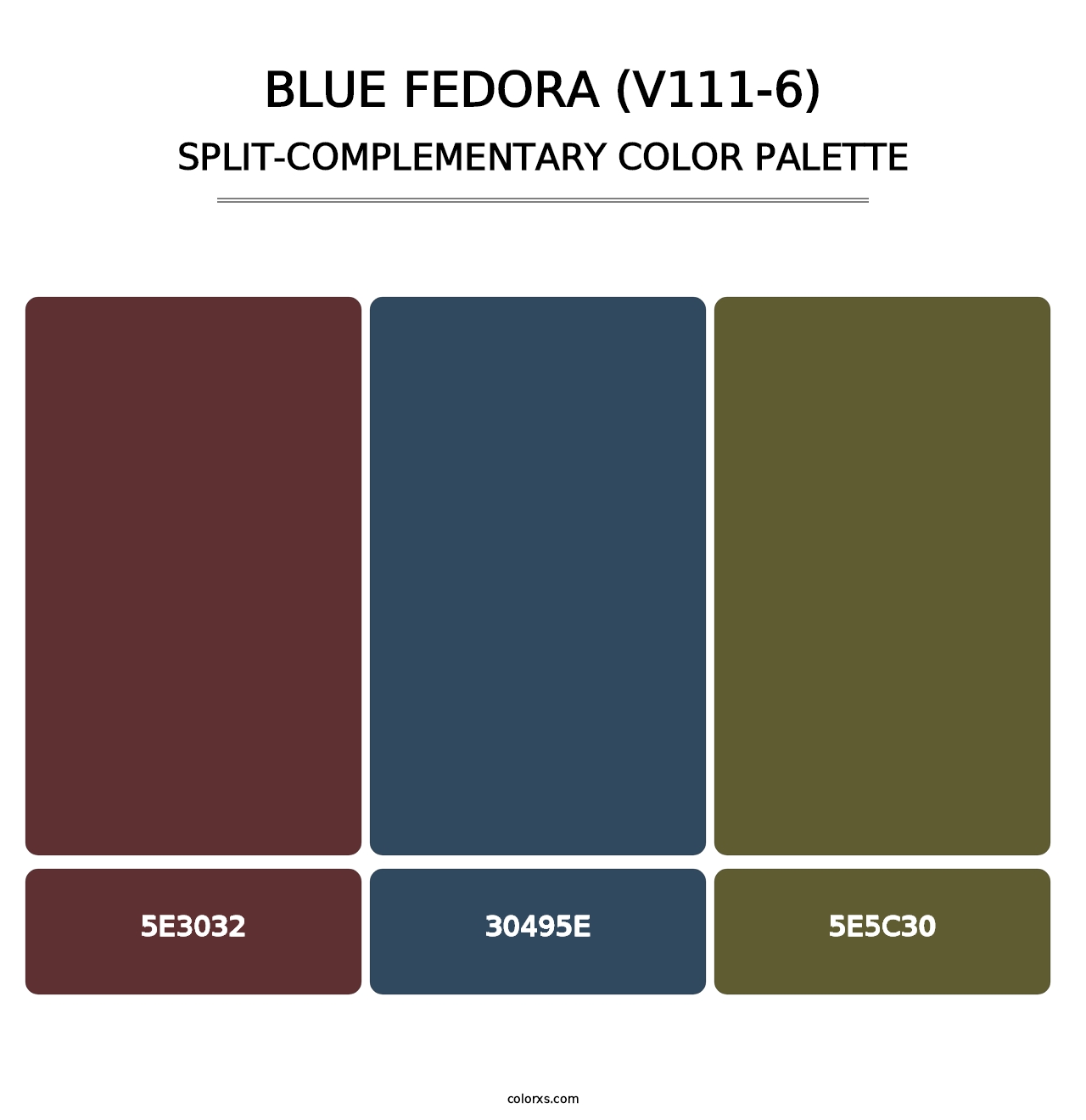 Blue Fedora (V111-6) - Split-Complementary Color Palette