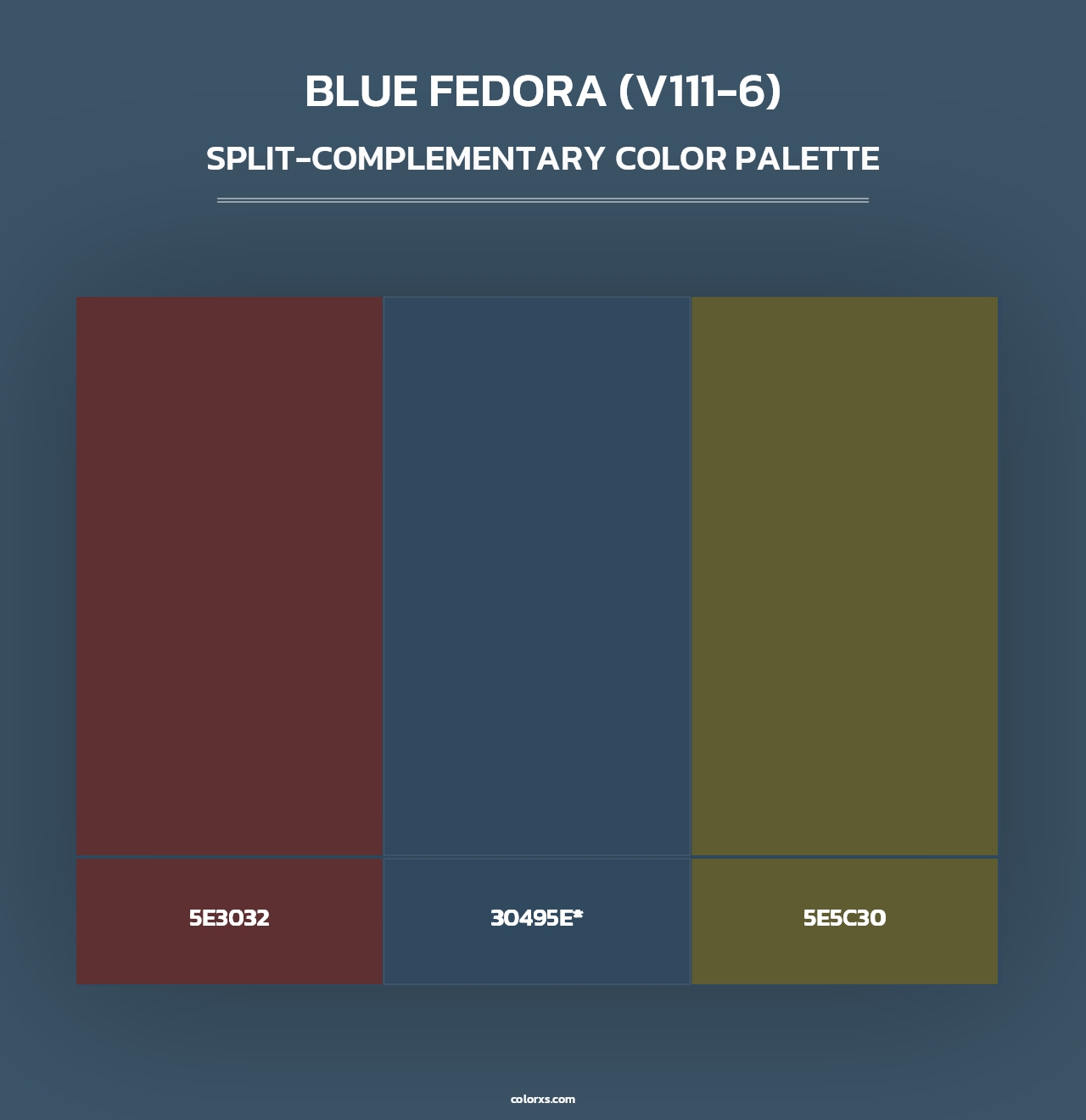 Blue Fedora (V111-6) - Split-Complementary Color Palette