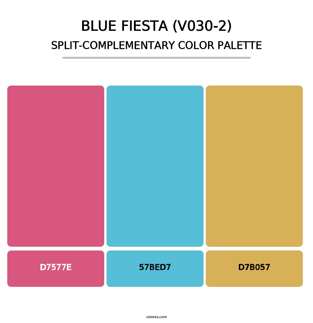 Blue Fiesta (V030-2) - Split-Complementary Color Palette