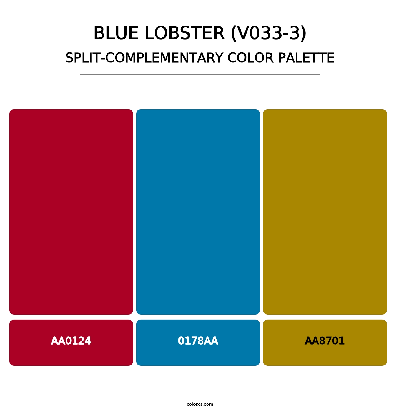 Blue Lobster (V033-3) - Split-Complementary Color Palette