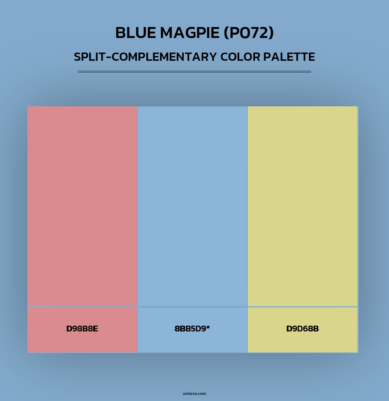 Blue Magpie (P072) - Split-Complementary Color Palette
