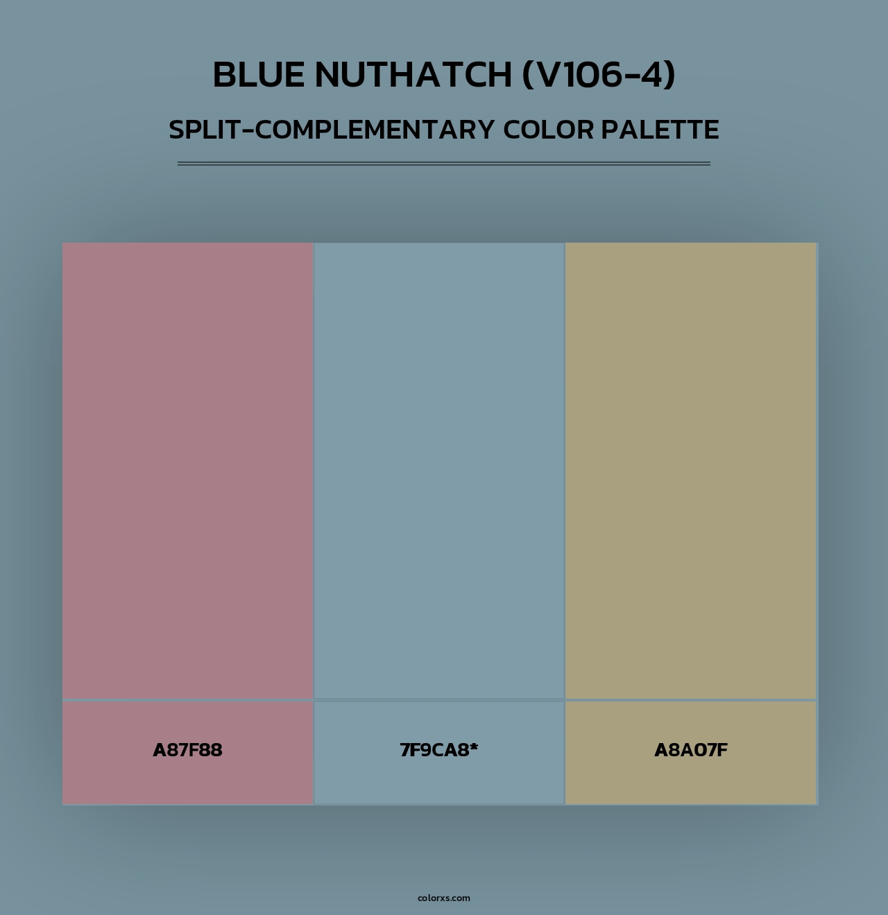Blue Nuthatch (V106-4) - Split-Complementary Color Palette