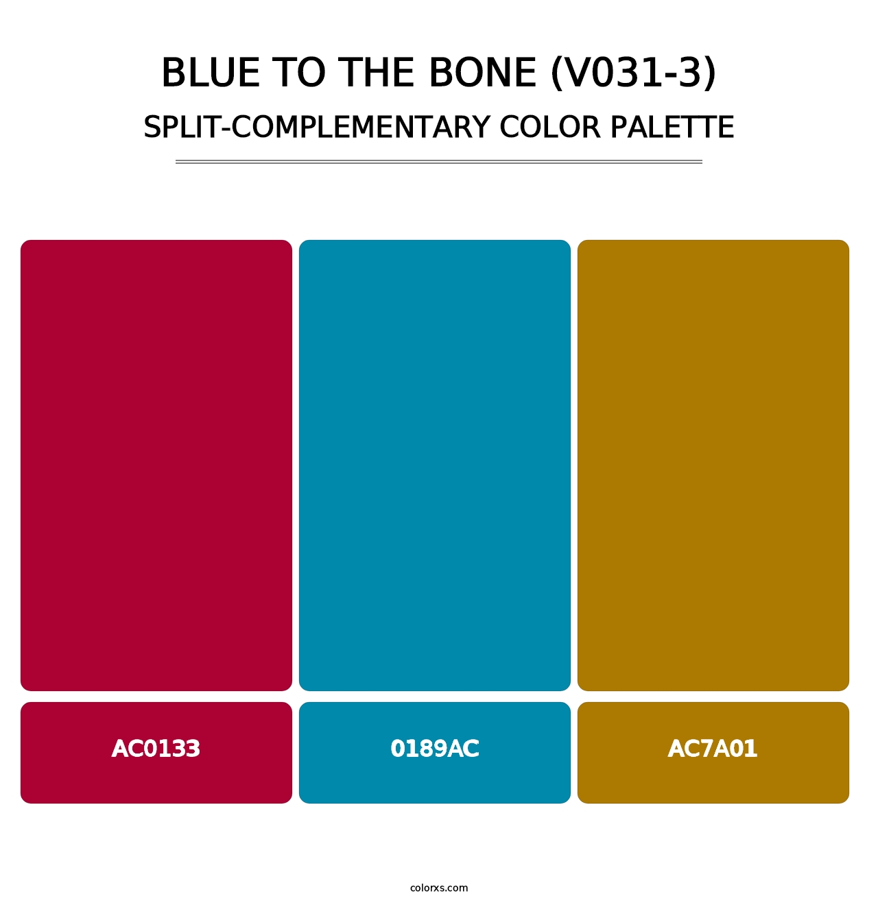 Blue to the Bone (V031-3) - Split-Complementary Color Palette