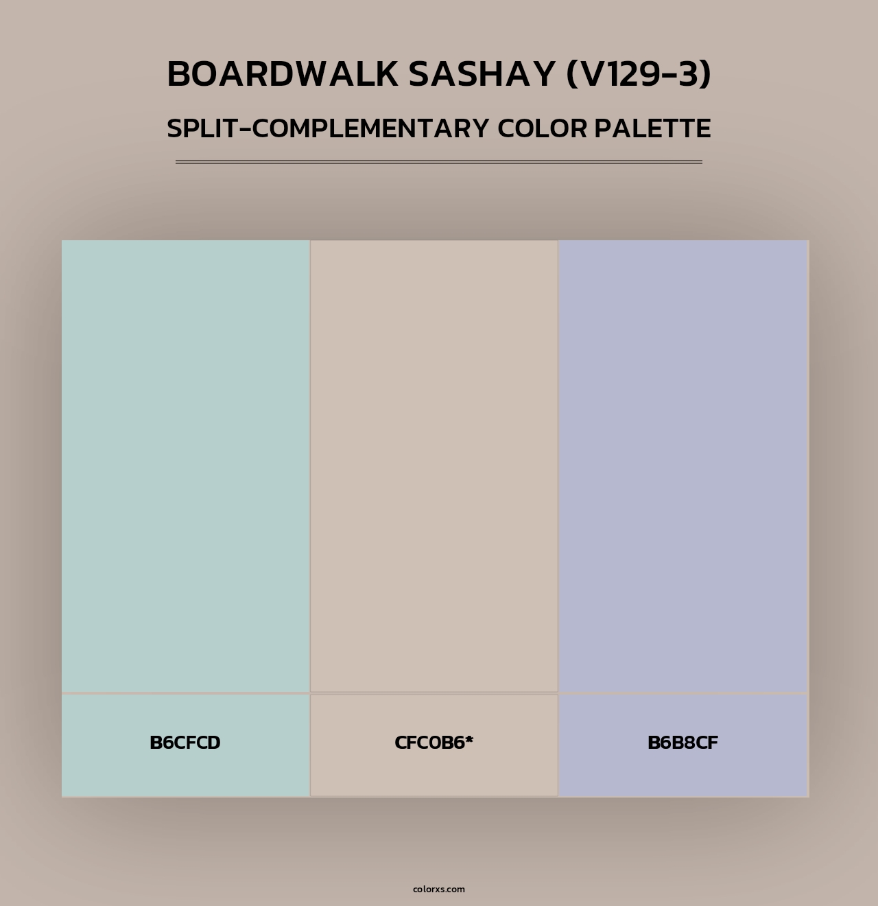 Boardwalk Sashay (V129-3) - Split-Complementary Color Palette