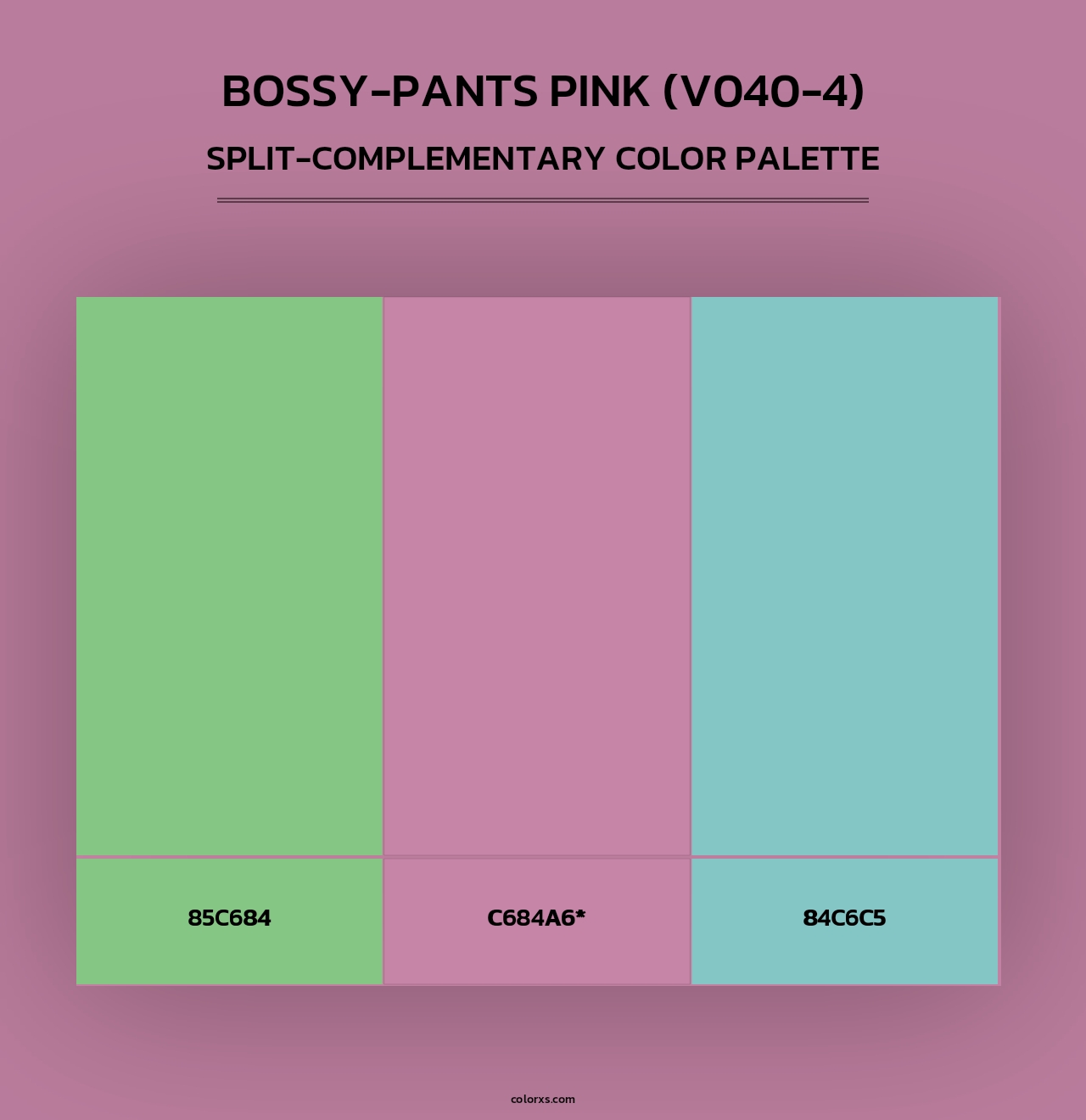 Bossy-Pants Pink (V040-4) - Split-Complementary Color Palette