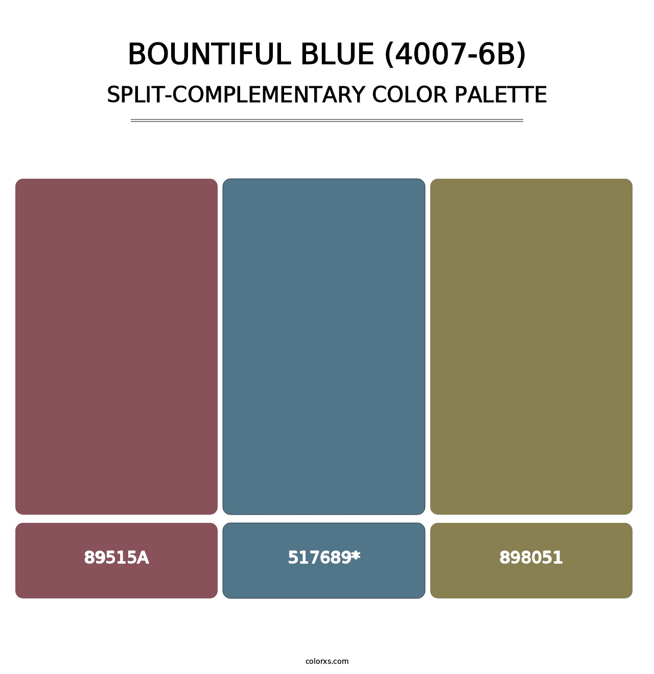 Bountiful Blue (4007-6B) - Split-Complementary Color Palette