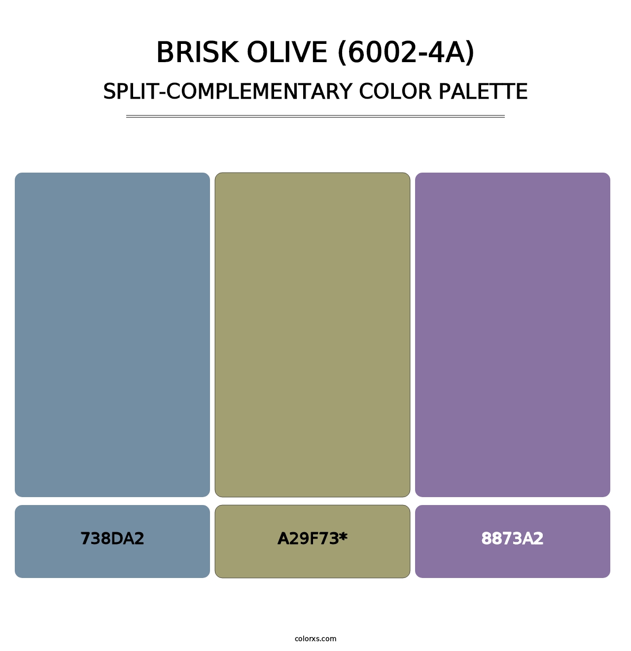Brisk Olive (6002-4A) - Split-Complementary Color Palette