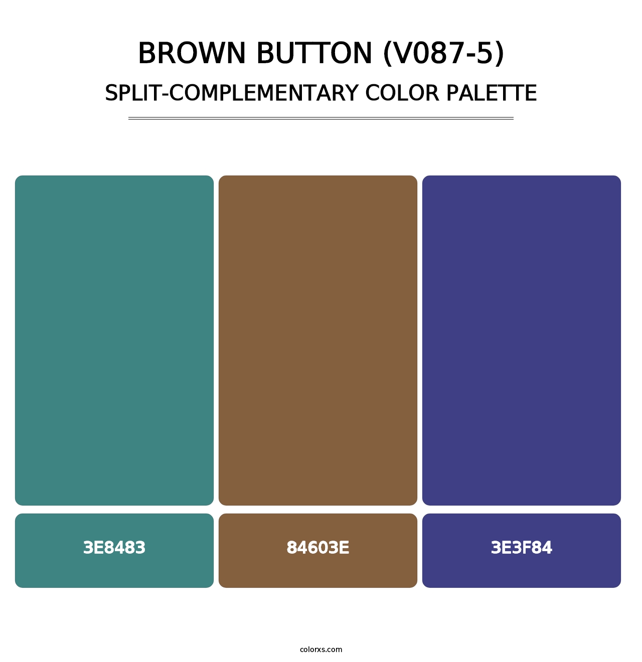 Brown Button (V087-5) - Split-Complementary Color Palette