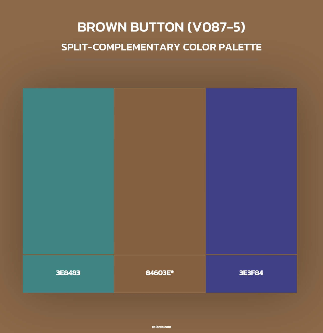 Brown Button (V087-5) - Split-Complementary Color Palette