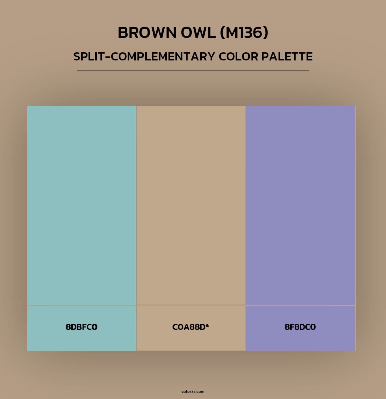 Brown Owl (M136) - Split-Complementary Color Palette