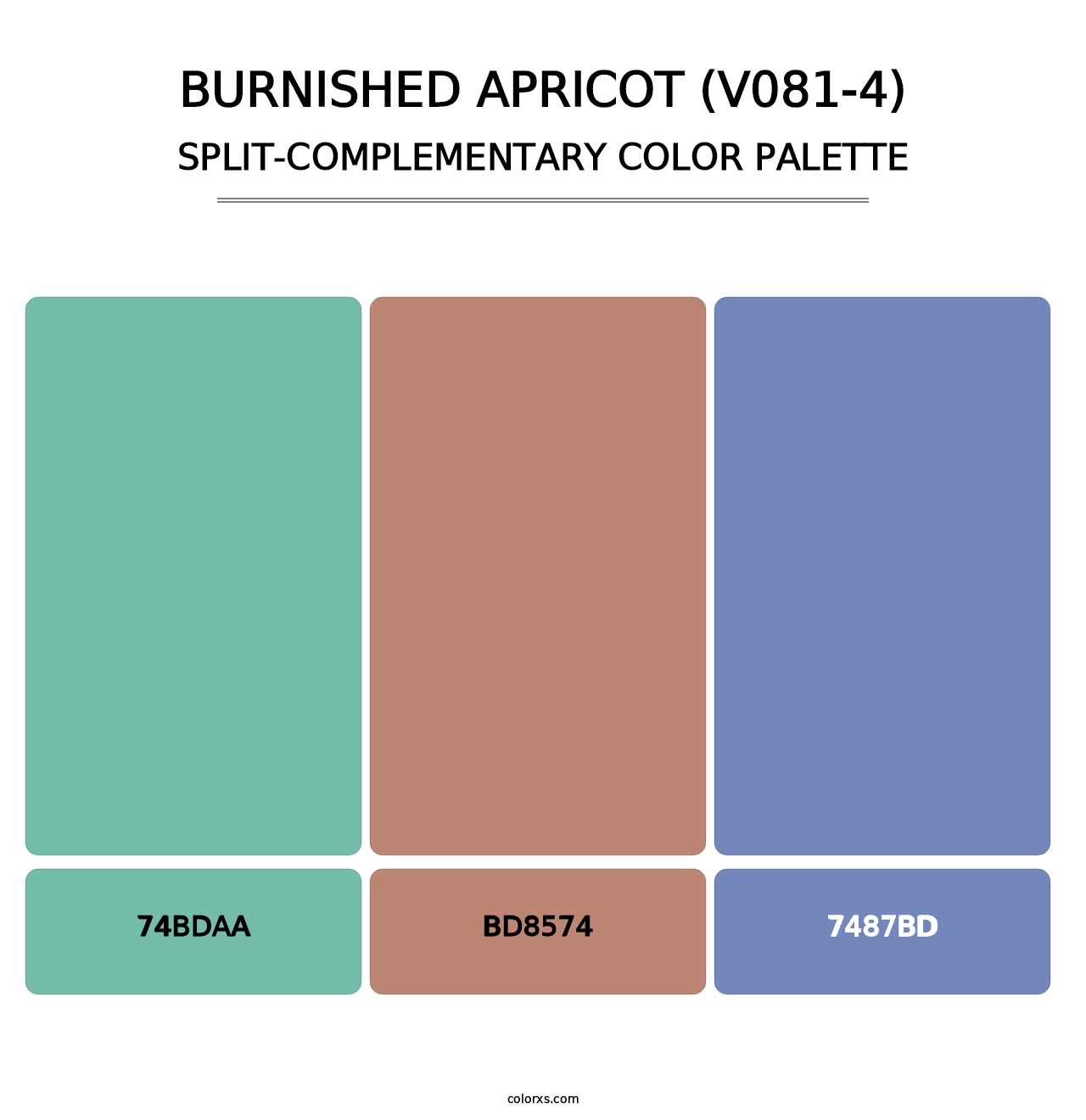 Burnished Apricot (V081-4) - Split-Complementary Color Palette