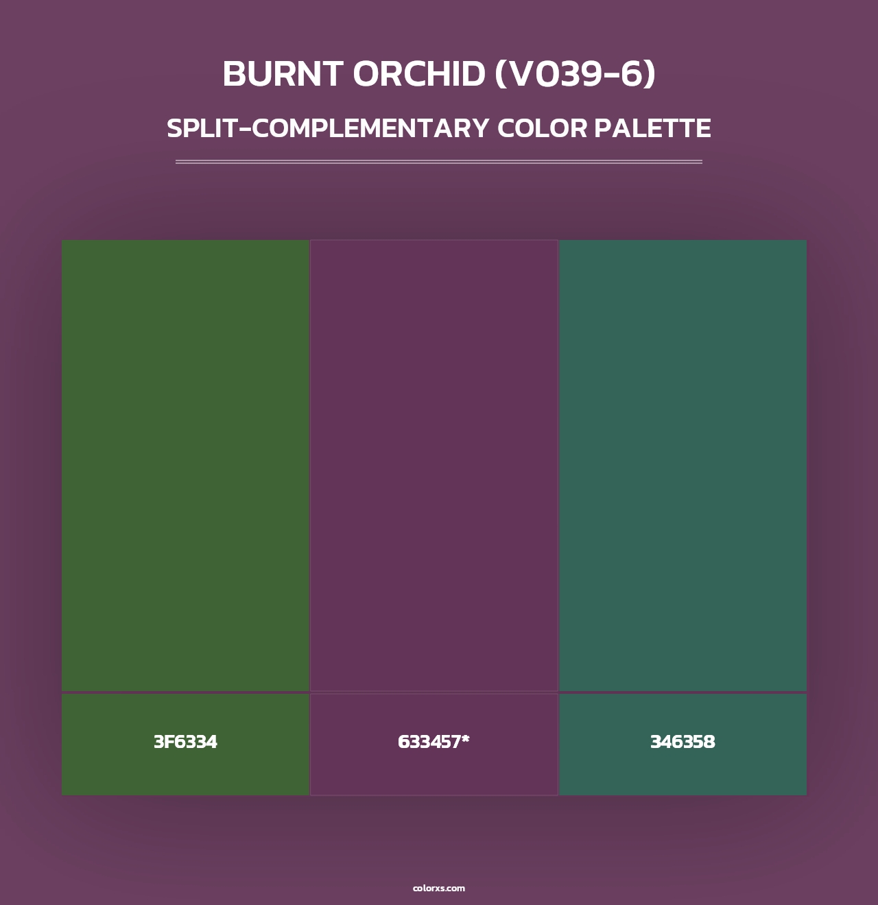 Burnt Orchid (V039-6) - Split-Complementary Color Palette