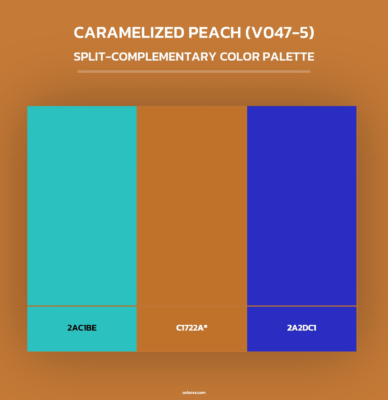 Caramelized Peach (V047-5) - Split-Complementary Color Palette