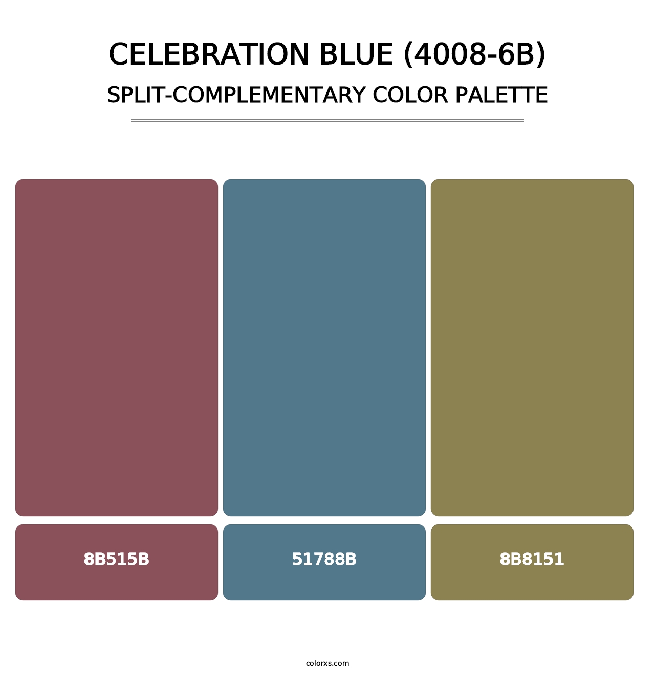 Celebration Blue (4008-6B) - Split-Complementary Color Palette