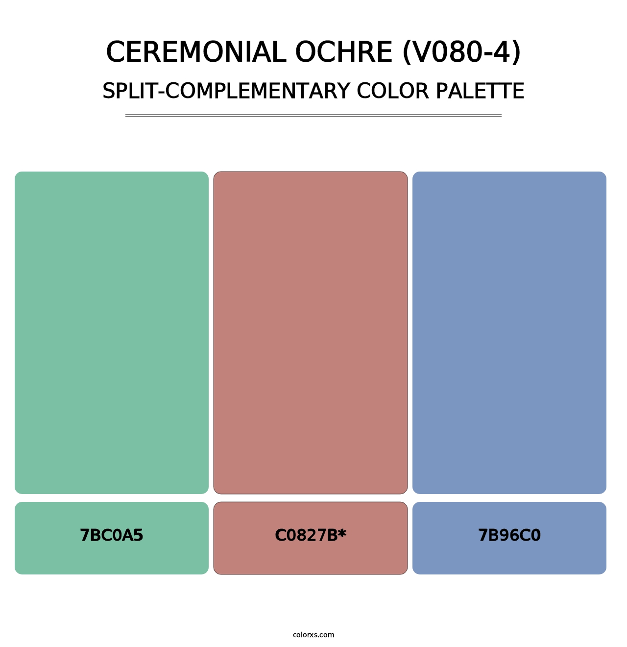 Ceremonial Ochre (V080-4) - Split-Complementary Color Palette