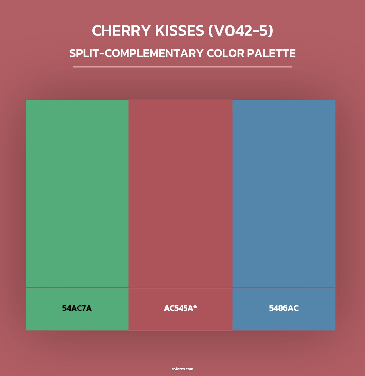 Cherry Kisses (V042-5) - Split-Complementary Color Palette