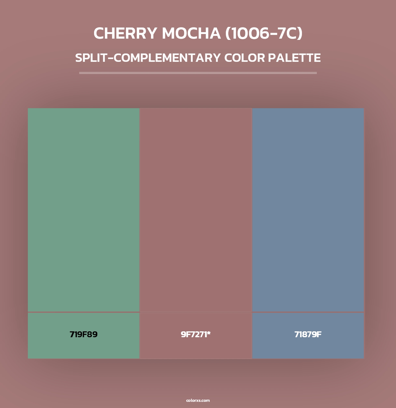 Cherry Mocha (1006-7C) - Split-Complementary Color Palette