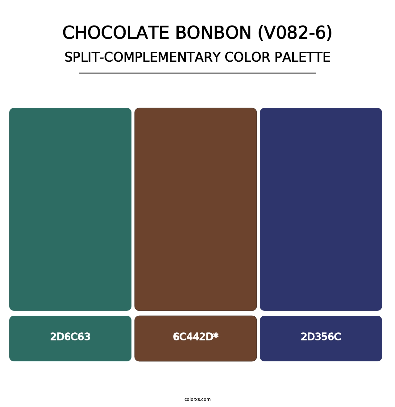 Chocolate Bonbon (V082-6) - Split-Complementary Color Palette