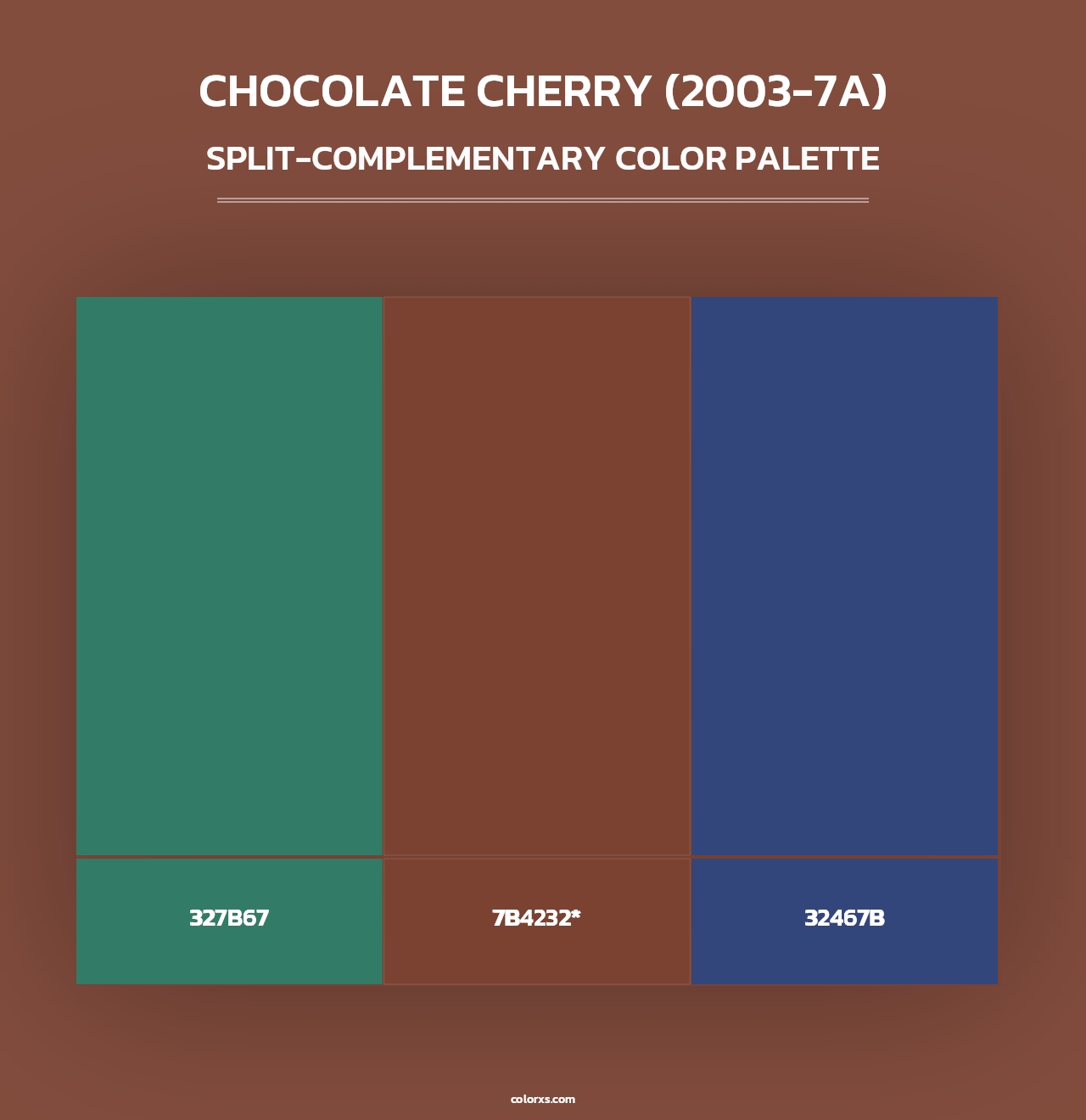 Chocolate Cherry (2003-7A) - Split-Complementary Color Palette