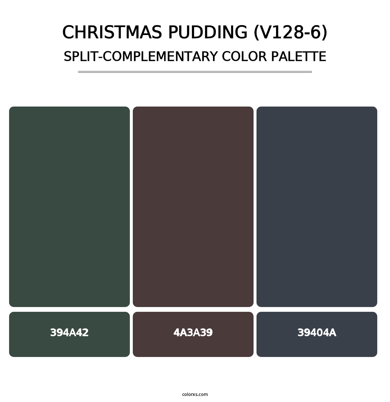 Christmas Pudding (V128-6) - Split-Complementary Color Palette