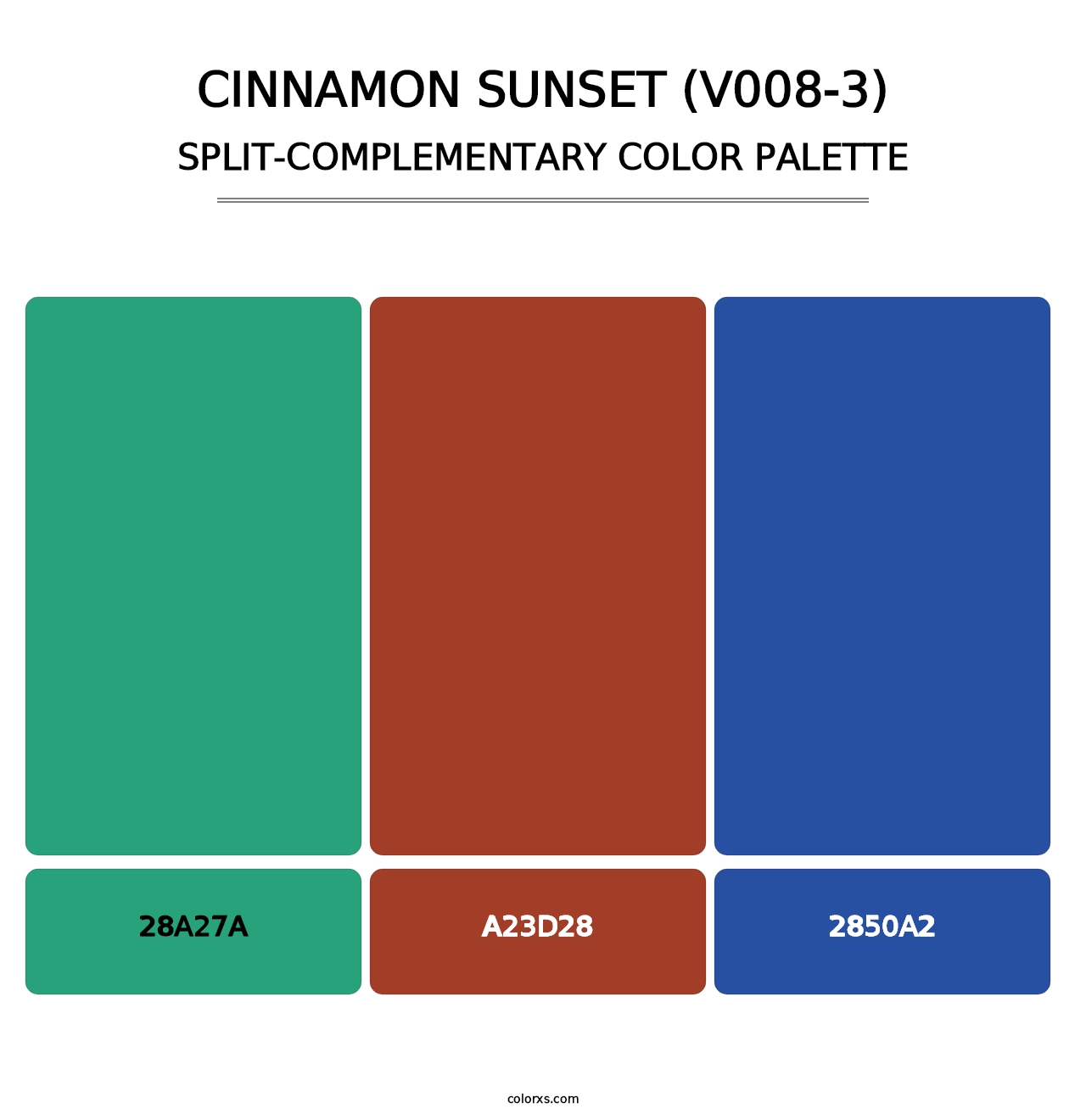 Cinnamon Sunset (V008-3) - Split-Complementary Color Palette