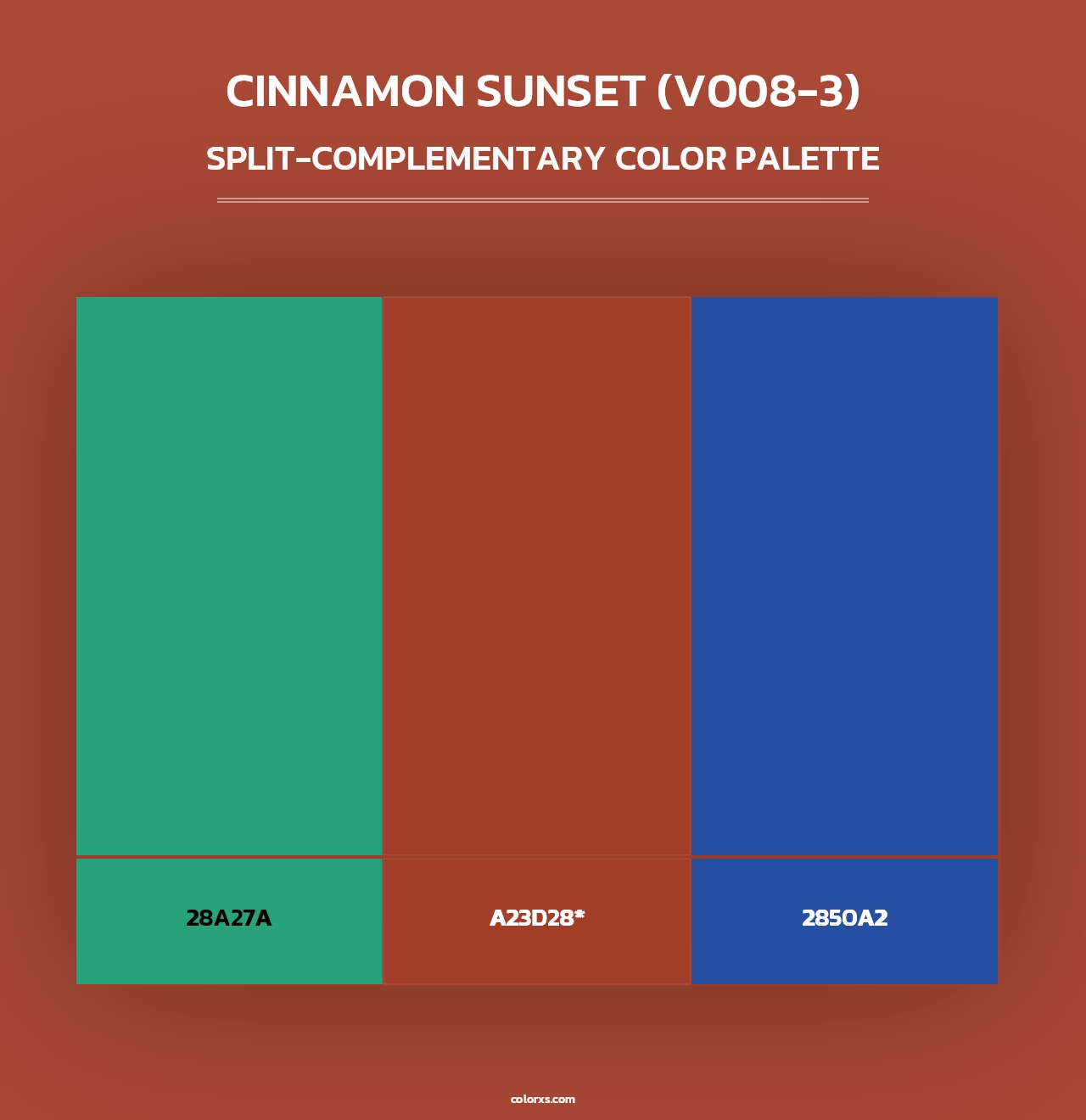 Cinnamon Sunset (V008-3) - Split-Complementary Color Palette