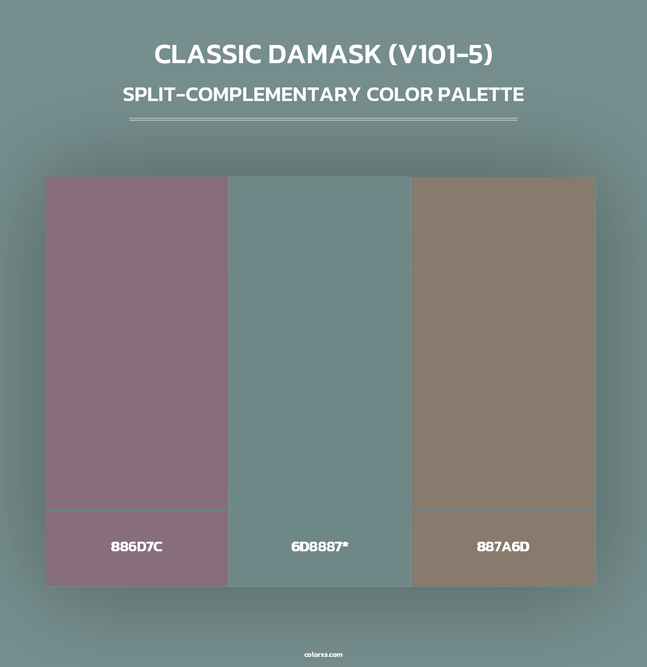 Classic Damask (V101-5) - Split-Complementary Color Palette