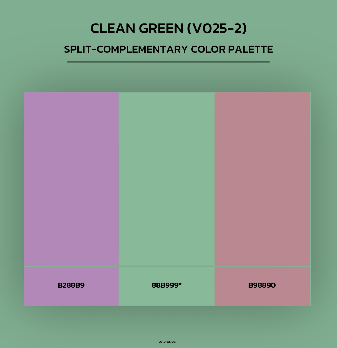 Clean Green (V025-2) - Split-Complementary Color Palette