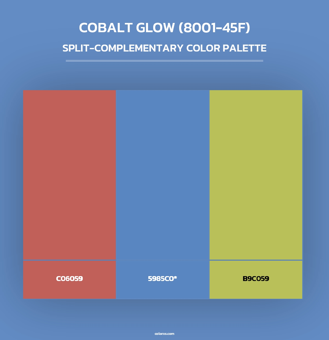 Cobalt Glow (8001-45F) - Split-Complementary Color Palette