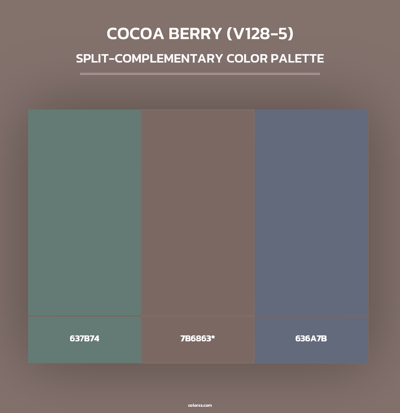 Cocoa Berry (V128-5) - Split-Complementary Color Palette