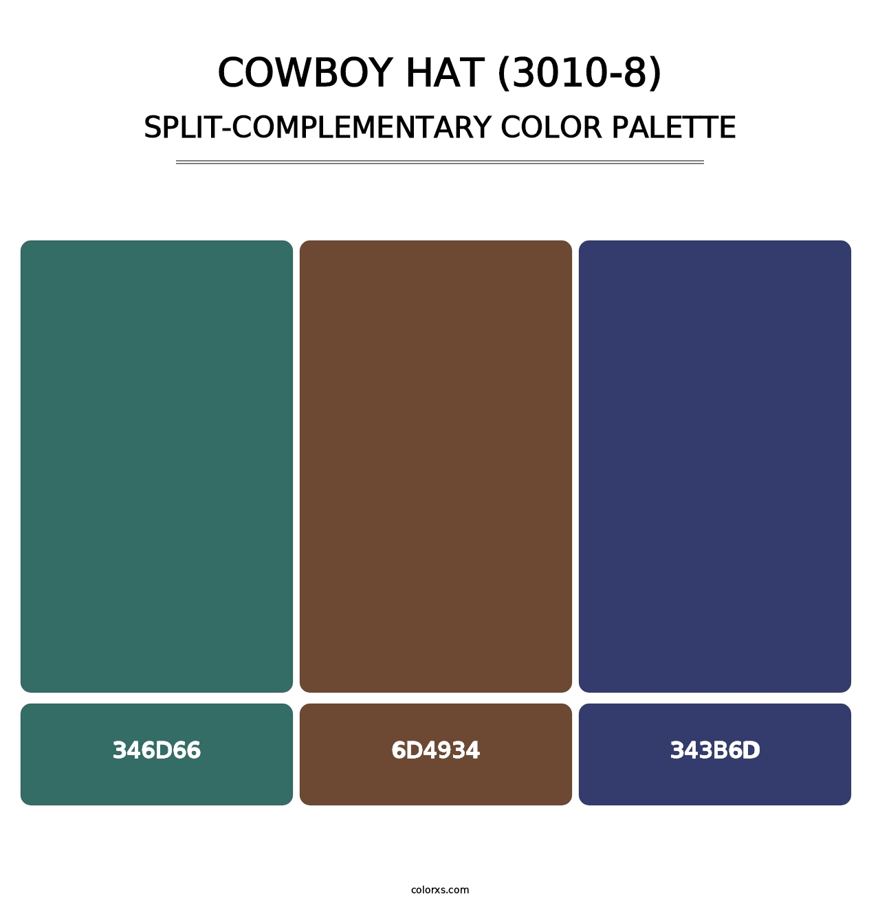 Cowboy Hat (3010-8) - Split-Complementary Color Palette