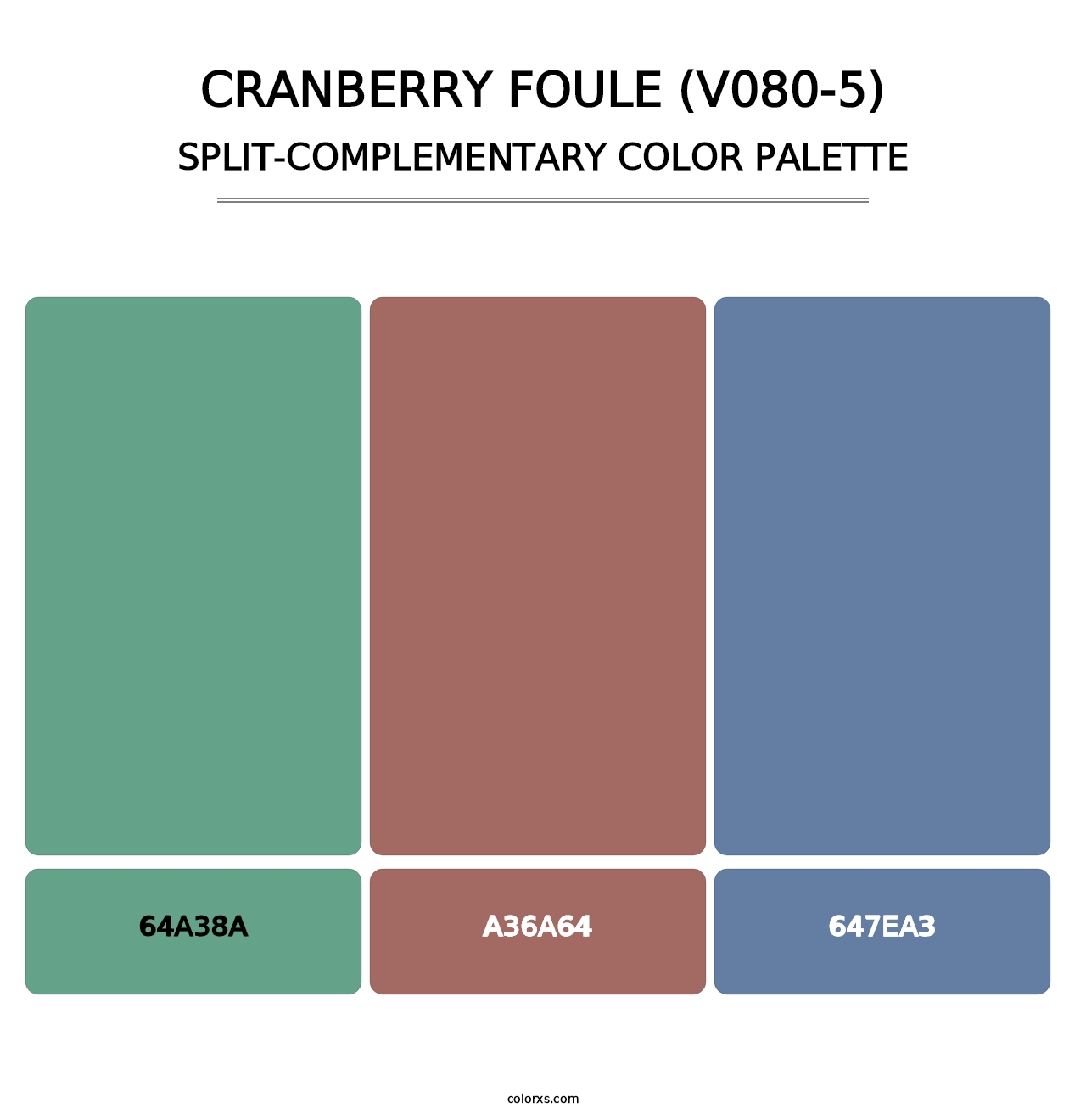 Cranberry Foule (V080-5) - Split-Complementary Color Palette
