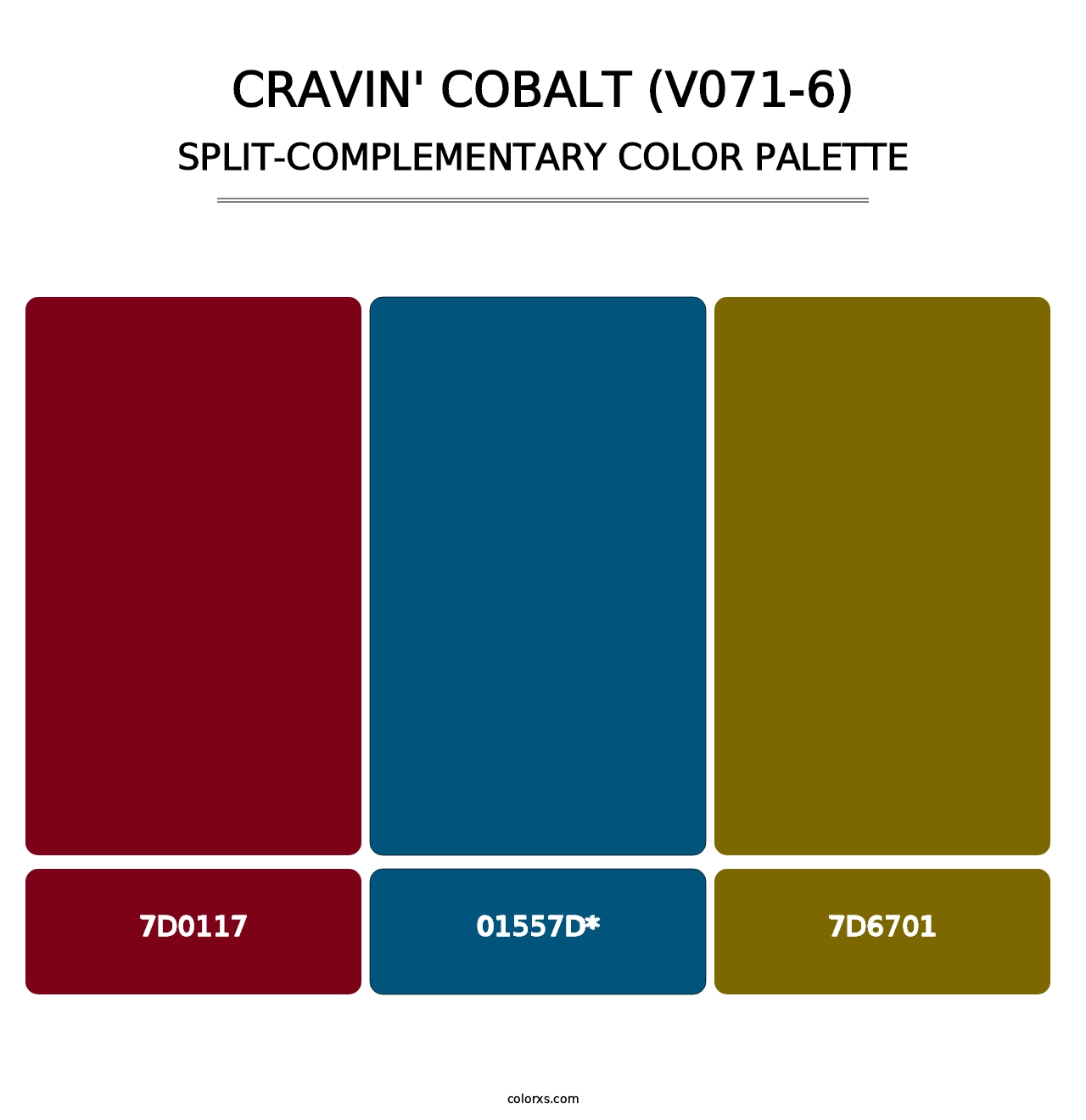 Cravin' Cobalt (V071-6) - Split-Complementary Color Palette